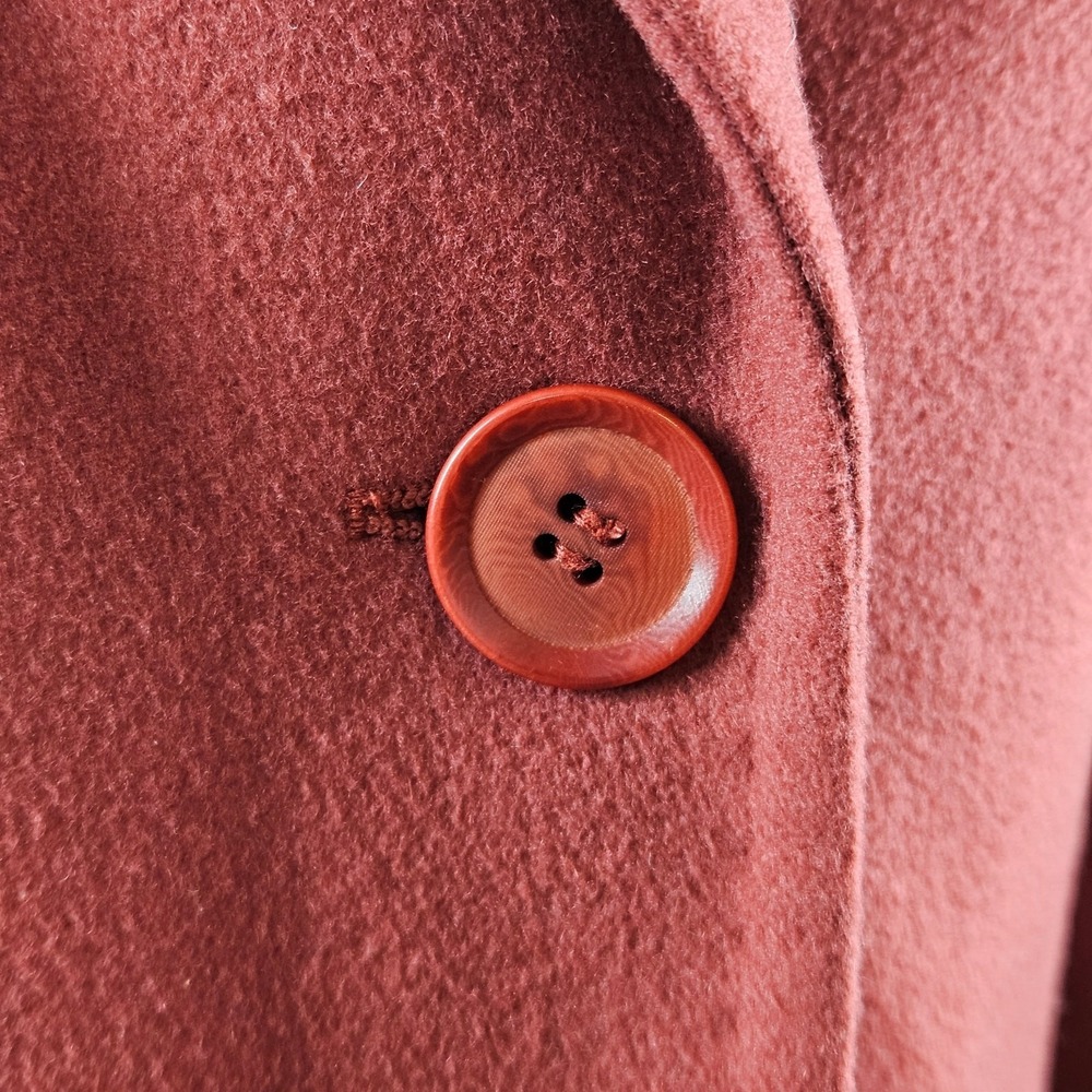 Max Mara Red Wool Fall Winter Blazer Jacket Elbow Patches Women's 8 | FLAW - Picture 14 of 16